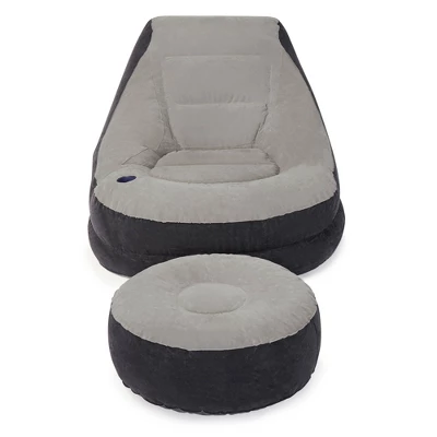 Intex 68564E Inflatable Ultra Lounge Chair With Cup Holder And Ottoman Set, Gray 3 Intex 68564E Inflatable Ultra Lounge Chair With Cup Holder And Ottoman Set, Gray