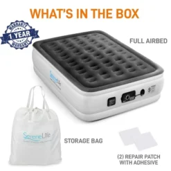 SereneLife Full Size Inflatable Premium Airbed Flocked PVC Mattress For Travel & Camping W/ Internal AC Pump, Storage Bag, & 2 Repair Patches (2 Pack) 8 SereneLife Full Size Inflatable Premium Airbed Flocked PVC Mattress For Travel & Camping W/ Internal AC Pump, Storage Bag, & 2 Repair Patches (2 Pack) -Intex Tents Shop GUEST 04ab2da1 1bcb 4325 bcaa 47c11a3d4679