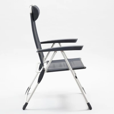 Decathlon Quechua Comfort Reclinable Folding Steel Camping Chair, Carbon Gray 5 Decathlon Quechua Comfort Reclinable Folding Steel Camping Chair, Carbon Gray - Image 3