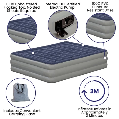 Flash Furniture 18 Inch Air Mattress With ETL Certified Internal Electric Pump And Carrying Case 7 Flash Furniture 18 Inch Air Mattress With ETL Certified Internal Electric Pump And Carrying Case - Image 5