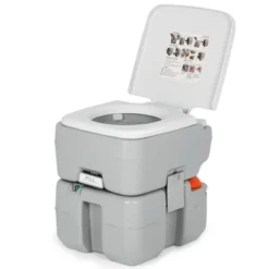 Costway 5.3 Gallon Portable Travel Toilet Outdoor Camping Toilet W/ Piston Pump Flush