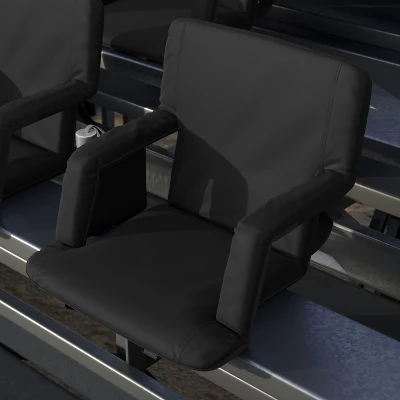 Emma And Oliver Set Of 2 Portable Stadium Chairs With Armrests, Reclining Padded Back & Seat, Lightweight Metal Frame & Backpack Straps, Storage Pockets 7 Emma And Oliver Set Of 2 Portable Stadium Chairs With Armrests, Reclining Padded Back & Seat, Lightweight Metal Frame & Backpack Straps, Storage Pockets - Image 5