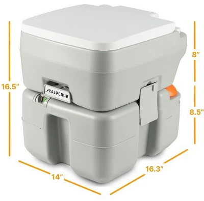 Alpcour 5.3 Gallon Compact Portable Toilet – Indoor & Outdoor Commode With Piston Pump Flush And Washing Sprayer 7 Alpcour 5.3 Gallon Compact Portable Toilet – Indoor & Outdoor Commode With Piston Pump Flush And Washing Sprayer - Image 5