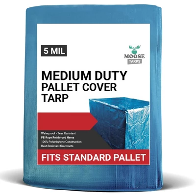 Moose Supply Medium Duty Waterproof Pallet Tarp Cover 4 X 4 X 5 Pallet Cover Tarp 5 Moose Supply Medium Duty Waterproof Pallet Tarp Cover 4 X 4 X 5 Pallet Cover Tarp - Image 3