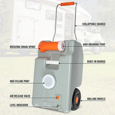 Hike Crew RV Water Tank, Portable RV Waste Holding Tank W/Metal Handle 5 Hike Crew RV Water Tank, Portable RV Waste Holding Tank W/Metal Handle - Image 3