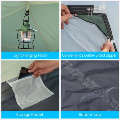 Costway 4-6 Person Camping Tent Waterproof Family Large Double-Layer Tents W/Front Porch 10 Costway 4-6 Person Camping Tent Waterproof Family Large Double-Layer Tents W/Front Porch - Image 8