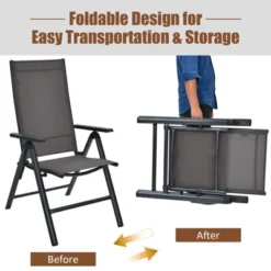 Tangkula 2 Pack Folding Dining Chairs Adjustable Reclining Back Chairs Suitable For Outdoor & Indoor Gray 11 Tangkula 2 Pack Folding Dining Chairs Adjustable Reclining Back Chairs Suitable For Outdoor & Indoor Gray -Intex Tents Shop GUEST 20e422d1 c528 476e b3e9 9ddb5f15cf39