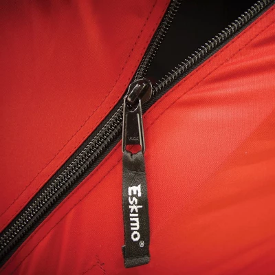 Eskimo QuickFish 3 Portable 3-Person Spacious Pop Up Ice Fishing Shanty Shack Hub Tent With Ice Anchors And Backpack Storage Bag, Red (2 Pack) 6 Eskimo QuickFish 3 Portable 3-Person Spacious Pop Up Ice Fishing Shanty Shack Hub Tent With Ice Anchors And Backpack Storage Bag, Red (2 Pack) - Image 4