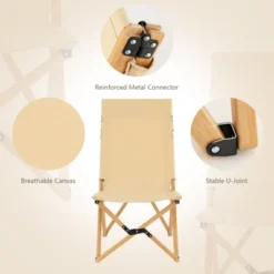 Tangkula 1PC/2PCS Folding Camping Chair Bamboo Wood Beach Chair With Breathable Canvas 2-Level Adjustable Backrest Portable Folding Chair With Carrying Bag -Intex Tents Shop GUEST 24b3c74b e0e6 4b65 941f 3609567f1717