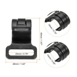 Unique Bargains Outdoor Camping ID C Shape Plastic Clamp Tent Pole Clips 19mm Black Set Of 10