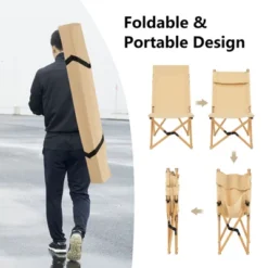 Tangkula 1PC/2PCS Folding Camping Chair Bamboo Wood Beach Chair With Breathable Canvas 2-Level Adjustable Backrest Portable Folding Chair With Carrying Bag -Intex Tents Shop GUEST 26beb4ec 459b 4481 bc80 98995eaaba68