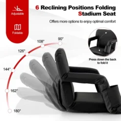 Costway Stadium Seat For Bleachers With Back Support 6 Reclining Positions Padded Cushion -Intex Tents Shop GUEST 28e24f67 ef01 4c2f bd3c a261d7a58b67