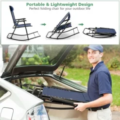 Costway Patio Camping Rocking Chair Folding Rocker Footrest Lightweight Outdoor RedNavyBeigeGreyBlue -Intex Tents Shop GUEST 2d2b2988 e9f5 43c8 b67b 98cfa4775486