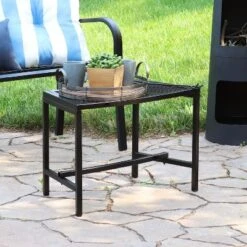 Sunnydaze Decor Sunnydaze Outdoor Lightweight And Portable Metal Patio Side End Table Or Backless Bench Seat With Mesh Top - 23" -Intex Tents Shop GUEST 307775d3 3807 4124 a914 2e212418f3c4