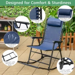 Costway Patio Camping Rocking Chair Folding Rocker Footrest Lightweight Outdoor RedNavyBeigeGreyBlue -Intex Tents Shop GUEST 338a0501 2a62 4193 9b26 79dbbeb60b4d