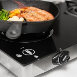 XtremepowerUS Double Burner Stove Brass Tempered Ignition LPG, With Regulator Gas Range, Black -Intex Tents Shop GUEST 38abdb53 9c04 46f1 8fe2 b15276f8bdb8