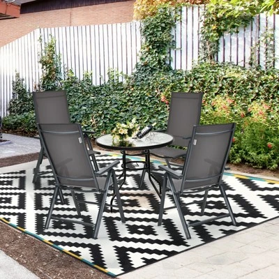 Tangkula 2 Pack Folding Dining Chairs Adjustable Reclining Back Chairs Suitable For Outdoor & Indoor Gray 3 Tangkula 2 Pack Folding Dining Chairs Adjustable Reclining Back Chairs Suitable For Outdoor & Indoor Gray - Image 2