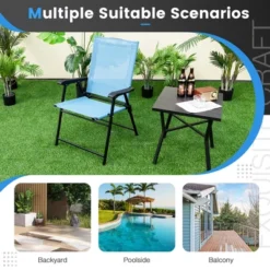 Tangkula Set Of 4 Patio Folding Chairs Outdoor Portable Pack Lawn Chairs W/ Armrests -Intex Tents Shop GUEST 43c5d7f5 aac2 44d0 a6ca 44ca87461a3e