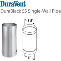 DuraVent DuraBlack 24 Inch Long X 8 Inch Diameter Single Wall Wood Burning Stainless Steel Stove Pipe Connector To Vent Smoke And Exhaust -Intex Tents Shop GUEST 443059f5 4ec9 4849 8ad0 e1cc95737ca3