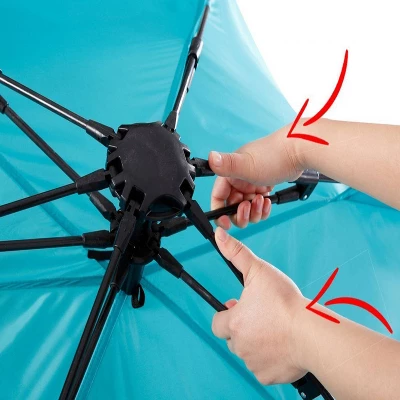 Alvantor Outdoor Automatic Pop-Up Sun Shade Canopy 3 People Beach Shelter Tent Turquoise 7 Alvantor Outdoor Automatic Pop-Up Sun Shade Canopy 3 People Beach Shelter Tent Turquoise - Image 5