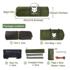 Night Cat Easy Setup Lightweight Waterproof And Windproof Backpacking Tent With Ventilated Design And Carry Bag, 7 X 4 Ft, Single Person, Army Green 8 Night Cat Easy Setup Lightweight Waterproof And Windproof Backpacking Tent With Ventilated Design And Carry Bag, 7 X 4 Ft, Single Person, Army Green -Intex Tents Shop GUEST 4c07cf8b f805 470c 9129 3901108a342e