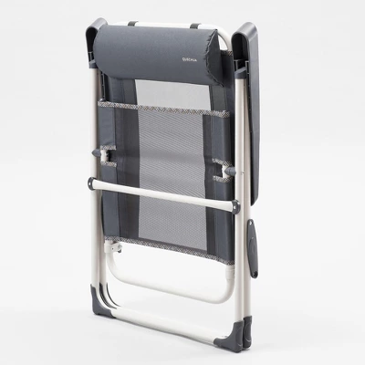 Decathlon Quechua Comfort Reclinable Folding Steel Camping Chair, Carbon Gray 4 Decathlon Quechua Comfort Reclinable Folding Steel Camping Chair, Carbon Gray - Image 2