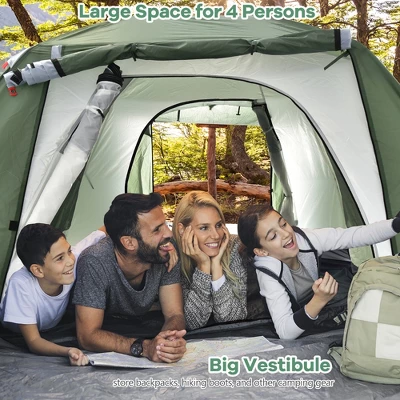 Costway 4-6 Person Camping Tent Waterproof Family Large Double-Layer Tents W/Front Porch 4 Costway 4-6 Person Camping Tent Waterproof Family Large Double-Layer Tents W/Front Porch - Image 2