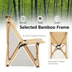 Tangkula 1PC/2PCS Folding Camping Chair Bamboo Wood Beach Chair With Breathable Canvas 2-Level Adjustable Backrest Portable Folding Chair With Carrying Bag -Intex Tents Shop GUEST 5769705c 02a2 4805 a23b ece1cfc31418