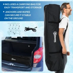 Outsunny 4 Person Insulated Ice Fishing Shelter 360-Degree View, Pop-Up Portable Ice Fishing Tent With Carry Bag, Two Doors And Anchors, Black -Intex Tents Shop GUEST 69856221 6129 42bf a8ea b89707e22e9d