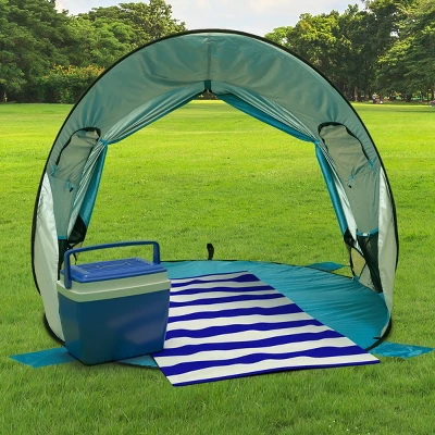 Pop Up Beach Tent With UV Protection And Ventilation Windows – Water And Wind Resistant Double-Door Sun Shelter For Outdoor Events By Wakeman (Blue) 5 Pop Up Beach Tent With UV Protection And Ventilation Windows – Water And Wind Resistant Double-Door Sun Shelter For Outdoor Events By Wakeman (Blue) - Image 3