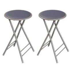 Trademark Home Heavy-Duty 24-Inch Folding Stools With Padded Seats, Gray, Set Of 2 13 Trademark Home Heavy-Duty 24-Inch Folding Stools With Padded Seats, Gray, Set Of 2 -Intex Tents Shop GUEST 6f72c955 882d 49b4 80eb 077e24f3e4bc