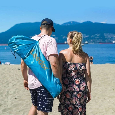 Leedor Outdoor Automatic Pop Up Sun Shade Canopy 4 People Beach Shelter Tent Light Teal Blue 6 Leedor Outdoor Automatic Pop Up Sun Shade Canopy 4 People Beach Shelter Tent Light Teal Blue - Image 4