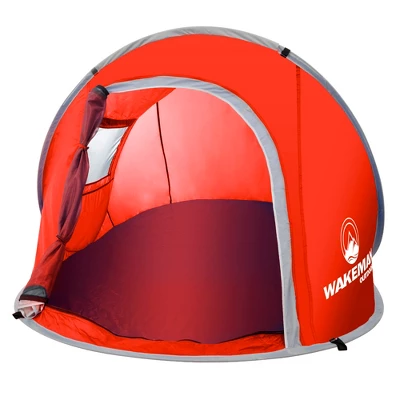 Leisure Sports Water Resistant Barrel Style Pop-Up Sunchaser 2-Person Tent - Red 3 Leisure Sports Water Resistant Barrel Style Pop-Up Sunchaser 2-Person Tent - Red