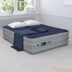 Flash Furniture 18 Inch Air Mattress With ETL Certified Internal Electric Pump And Carrying Case