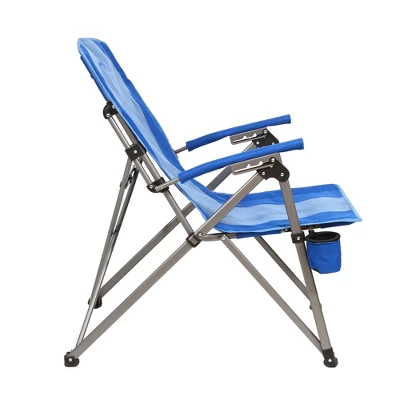 Kamp-Rite Folding Reclining Camping Chair With 3 Positions, Cup Holder, And Bag For Camping, Tailgating, And Sports, 325 LB Capacity, 2 Tone Blue 5 Kamp-Rite Folding Reclining Camping Chair With 3 Positions, Cup Holder, And Bag For Camping, Tailgating, And Sports, 325 LB Capacity, 2 Tone Blue - Image 3