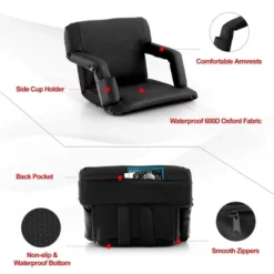 Costway Stadium Seat For Bleachers With Back Support 6 Reclining Positions Padded Cushion -Intex Tents Shop GUEST 8e7dc603 8fd2 4e0d 9bf9 3f4d3fff501d