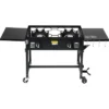Barton 58,000 BTU Outdoor Double Burner Stove Camping Propane Folding Cook Cooking Station Stand BBQ Grill, Black -Intex Tents Shop GUEST 93a67caa 578d 4351 a348 1adc565138b2