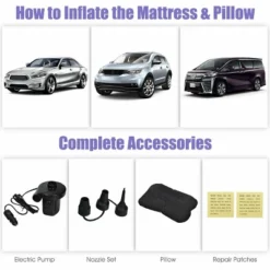Costway Inflatable Car Air Backseat Mattress Flocking Travel SUV Camping Pad Pill & Pump -Intex Tents Shop GUEST 9472577a 6ec8 4a6c 91ab fd792c7f38ba