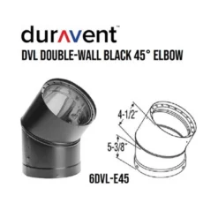 DuraVent 6DVL-E45 DVL Galvanized Steel/Stainless Steel Double Wall Wood Burning Stove 45 Degree Elbow Connector, 6 Inch Diameter -Intex Tents Shop GUEST a32fceac 3a5c 4db1 a4f7 2e7d2e2b86d0