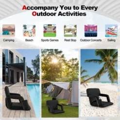 Costway Stadium Seat For Bleachers With Back Support 6 Reclining Positions Padded Cushion -Intex Tents Shop GUEST a3dc0e7b 9cf9 4232 ad96 83277940f445