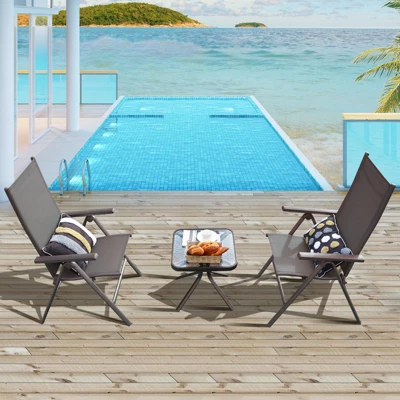 Tangkula 2 Pack Folding Dining Chairs Adjustable Reclining Back Chairs Suitable For Outdoor & Indoor Gray 2 Tangkula 2 Pack Folding Dining Chairs Adjustable Reclining Back Chairs Suitable For Outdoor & Indoor Gray