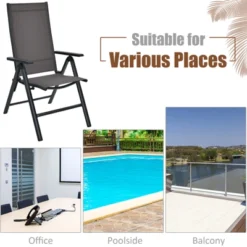 Tangkula 2 Pack Folding Dining Chairs Adjustable Reclining Back Chairs Suitable For Outdoor & Indoor Gray 10 Tangkula 2 Pack Folding Dining Chairs Adjustable Reclining Back Chairs Suitable For Outdoor & Indoor Gray -Intex Tents Shop GUEST a955391d 9064 4e10 91a6 f62804127433