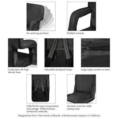 Picnic Time Ventura Stadium Seat - Black 8 Picnic Time Ventura Stadium Seat - Black - Image 6