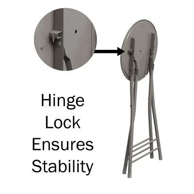 Trademark Home Heavy-Duty 24-Inch Folding Stools With Padded Seats, Gray, Set Of 2 5 Trademark Home Heavy-Duty 24-Inch Folding Stools With Padded Seats, Gray, Set Of 2 - Image 3