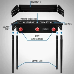 Hike Crew Triple-Burner Camping Stove, Portable Propane Stovetop W/Bag -Intex Tents Shop GUEST ba3aec8b 041a 47d5 979e 32cfd43543d7