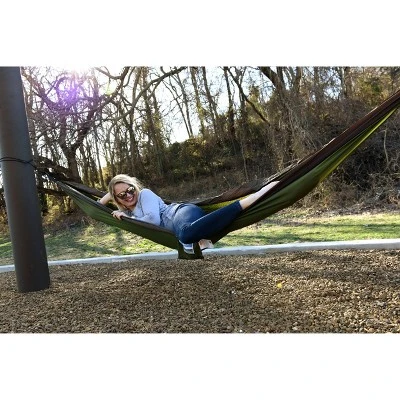 Equip 1Person Travel Hammock - Army Green/Sand Brown 4 Equip 1Person Travel Hammock - Army Green/Sand Brown - Image 2