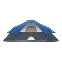 Coleman Red Canyon 8 Person 17 X 10 Foot Outdoor Large Family Camping Tent With Room Dividers, Adjustable Ventilation And Weathertec System, Blue