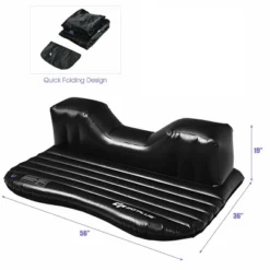 Costway Inflatable Car Air Backseat Mattress Flocking Travel SUV Camping Pad Pill & Pump