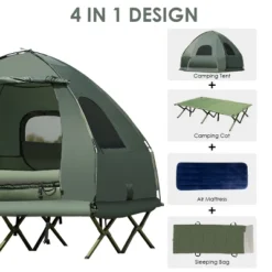 Tangkula Folding 2-Person Camping Tent Cot Portable Pop-Up Tent With Sleeping Bag&Air Mattress For Outdoor Activity -Intex Tents Shop GUEST c6273cca 0e13 4e66 9437 7b4407d2b721