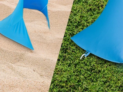 Monoprice 7-Foot, 4-Person Beach/Camp Sunshade, With UPF 50+ UV Protection, Stretchy And Lightweigh, Easy Shade For The Beach, Camping, Sports Events 6 Monoprice 7-Foot, 4-Person Beach/Camp Sunshade, With UPF 50+ UV Protection, Stretchy And Lightweigh, Easy Shade For The Beach, Camping, Sports Events - Image 4